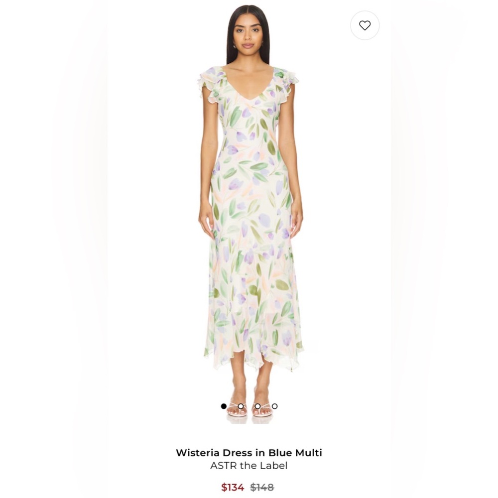 Astr Wisteria Floral Maxi Dress in Blue Multi